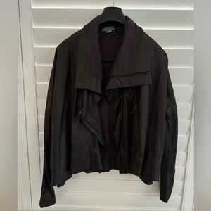 VINCE draped leather jacket